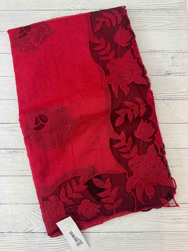 Kota saree with applique work MS6677 - Red to Black