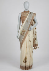 Semi linen saree with blouse MLS8765(8)