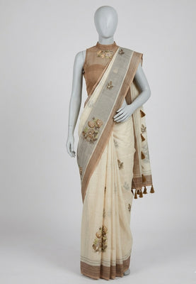 Semi linen saree with blouse MLS8765 (3)