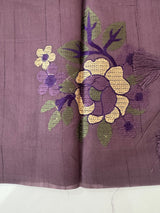 Blended matka tussar silk saree with embroidery - MS90654 Mauve