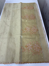 Copper Tissue silk saree with applique work MSH252