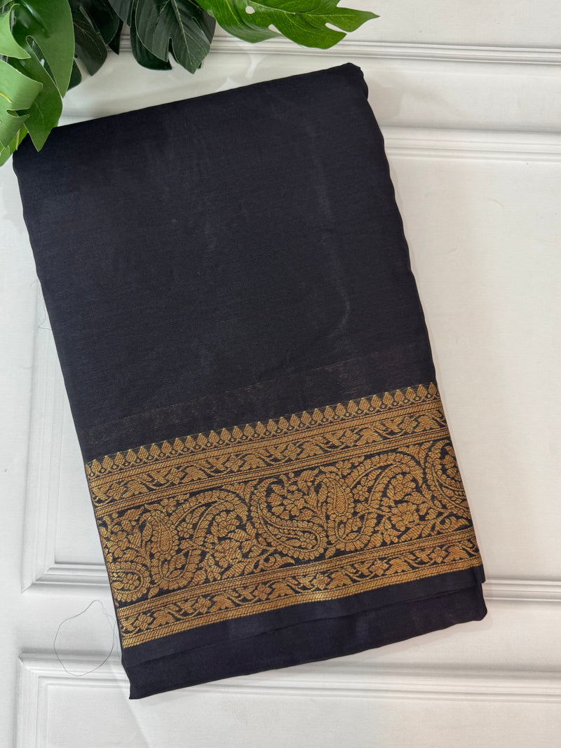 Soft dola silk saree with brocade blouse MDLS212 Black