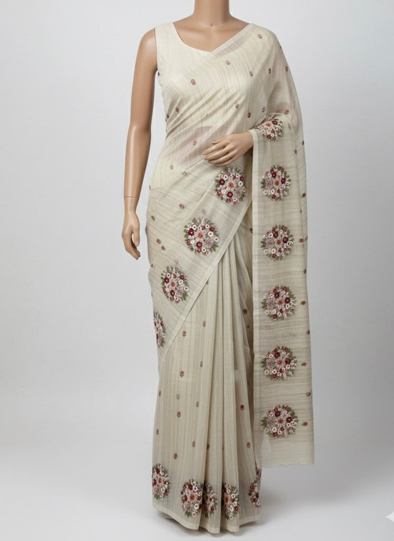 Silky kota embroidery saree MSK876