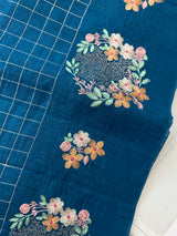 Crushed Blended tussar silk saree with embroidery- SNFCYEY