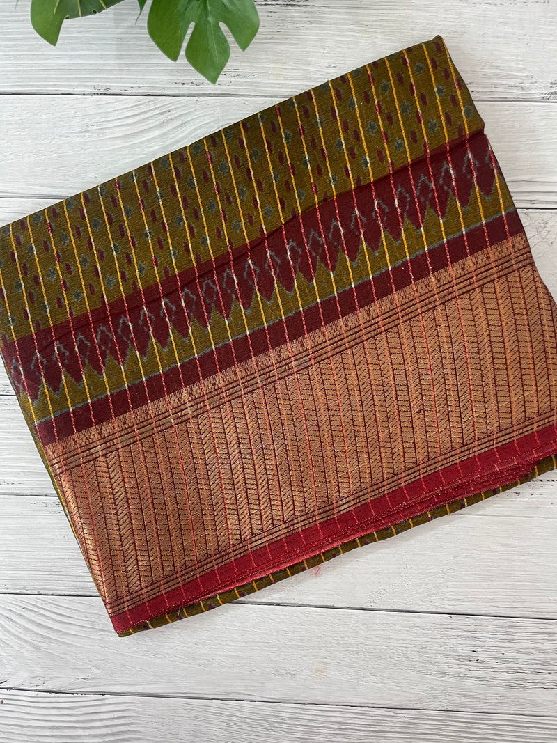 Semi silk saree with zari border MS99789