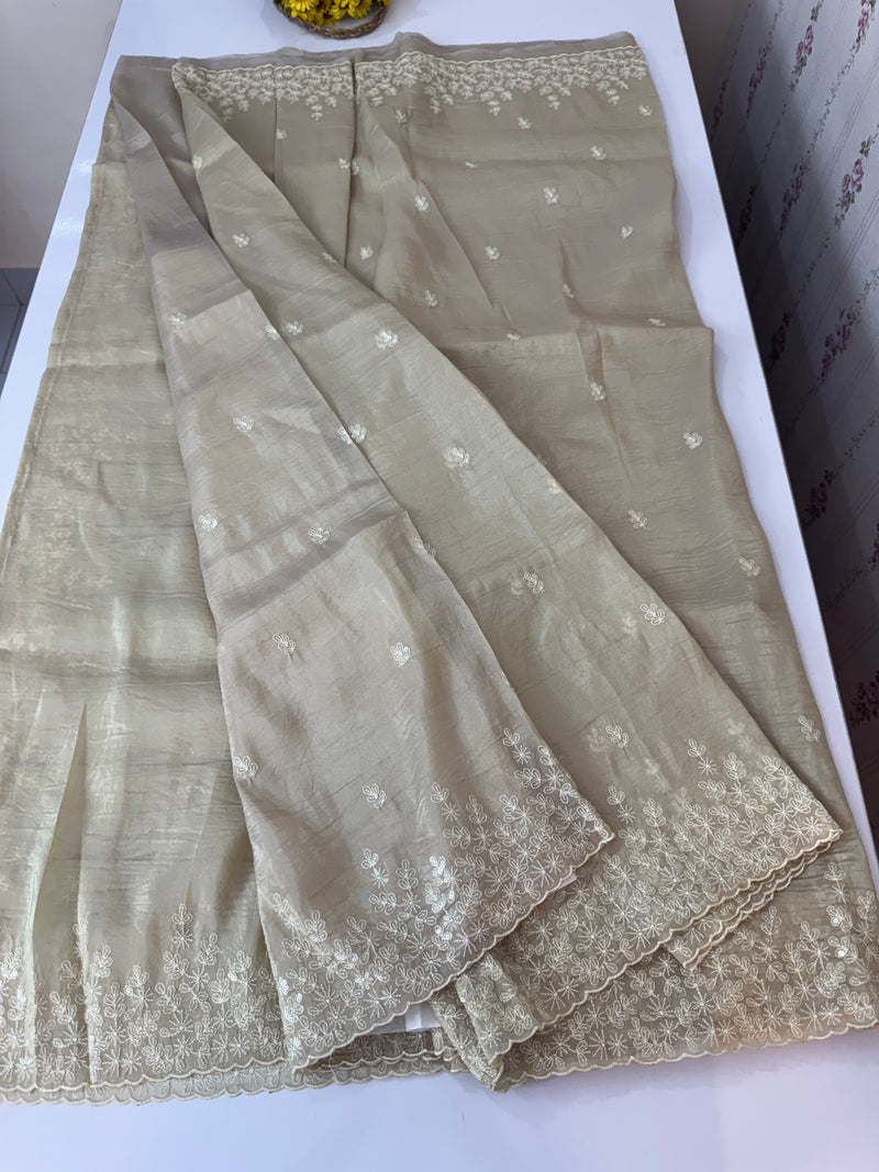 Crush Organza embroidery saree MS9740