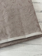 Supernet embriodery saree MS7854 - Pastel NudeBrown