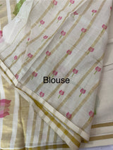 Kerala cotton saree - ‘Gulab’