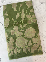 Semi organza saree with appliqué work - MSH906 Green