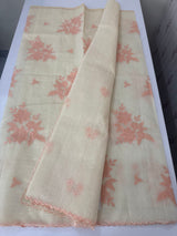Kota Moonga checks Applique work saree  MSH273 - Cream to Peach