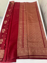 Semi banarasi saree with zari buttas - MBS6754