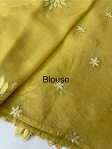 Crush Organza saree MSK5463- DuskyYellow