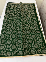 Blended tussar silk saree with embroidery- MSH158 BottleGreen