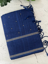 Tussar mix soft silk saree with Retta pettu borders - MST988 DarkBlue