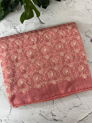 Matka Blended Tussar silk saree with embroidery MMT567