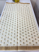 Kerala cotton saree - Polka dots