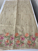 Soft Tissue kota embroidery saree MSK4660 Chiku