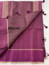 Tussar mix Semi silk saree with small zari weaving MSS8925