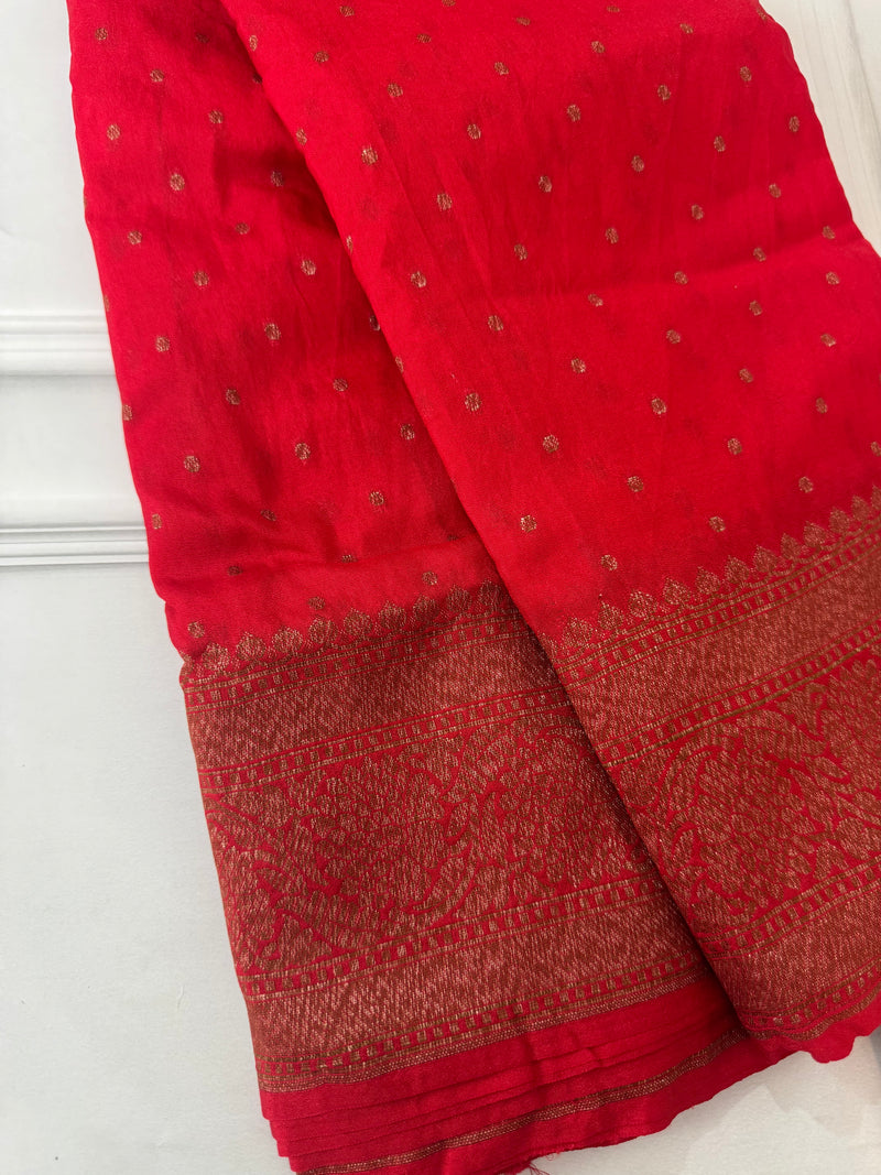 Semi Banarasi Georgette saree MBS2195 RED