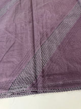 Supernet saree with crochet work and lace border MCJ5433 -Mauve(Design - Diagonal Crochet)
