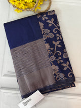 Crepe chiffon saree with brocade blouse - MS1134