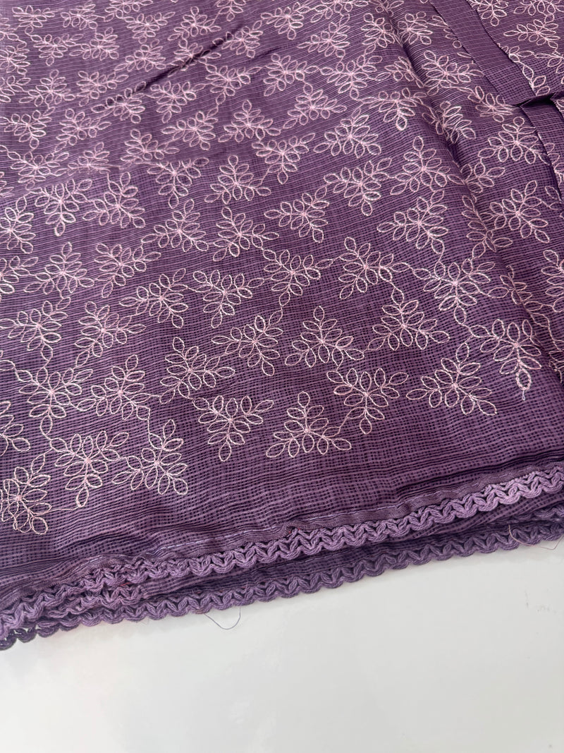 Soft kota checks saree with embroidery SDJCS21