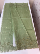 Viscose Organza saree with applique work-MSH103 DuskyGreen