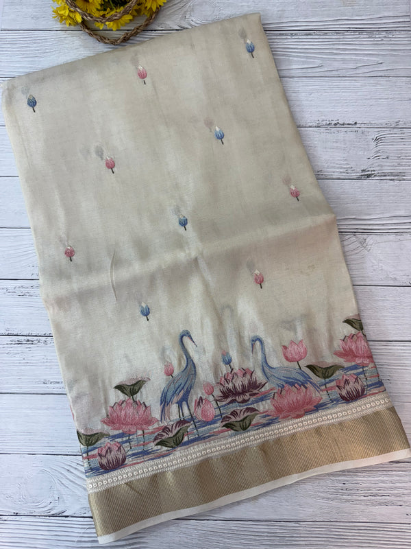 Soft silk saree with embroidery MS98743