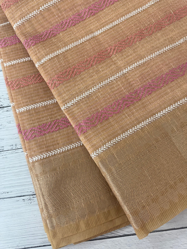Tissue silk saree MTTS78 - Peach