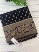 Semi banarasi Khaddi Georgette saree - MS1499 Black