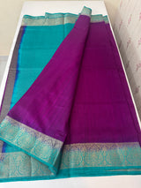 Blended tussar silk sarees with contrast pallu & blouse MTL430