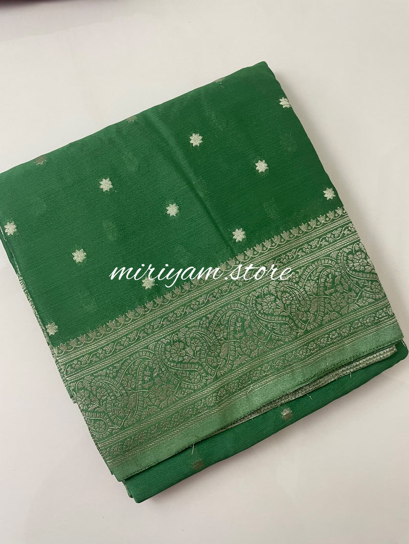 Banarasi Viscose georgette saree- MVBS214- JADE GREEN