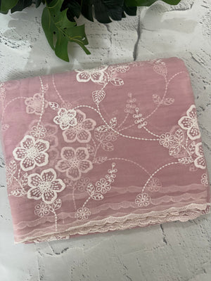 Crush Tissue Organza saree with embroidery - MS14799 PastelPink