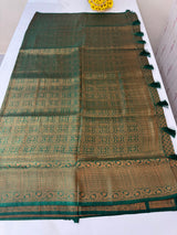Brocade soft silk saree in copper zari weaving  MS6771