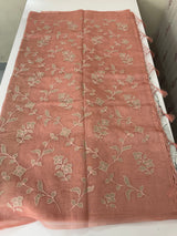 Tissue chanderi saree with applique work MSH699 - PeachPink