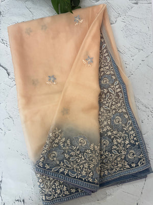 Soft Organza saree with embroidery borders MCW638