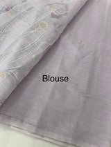 Soft Moonga checks saree with prints and embroidery MSH154 - Lavender