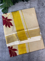 Kerala tissue embroidery saree - VOP2