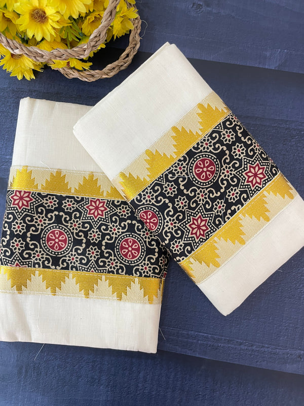 Single SETMUND with blouse - Ajrakh prints