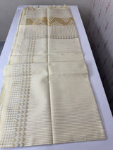 Soft Chanderi viscose silk saree with zari weaving MS1801- Cream
