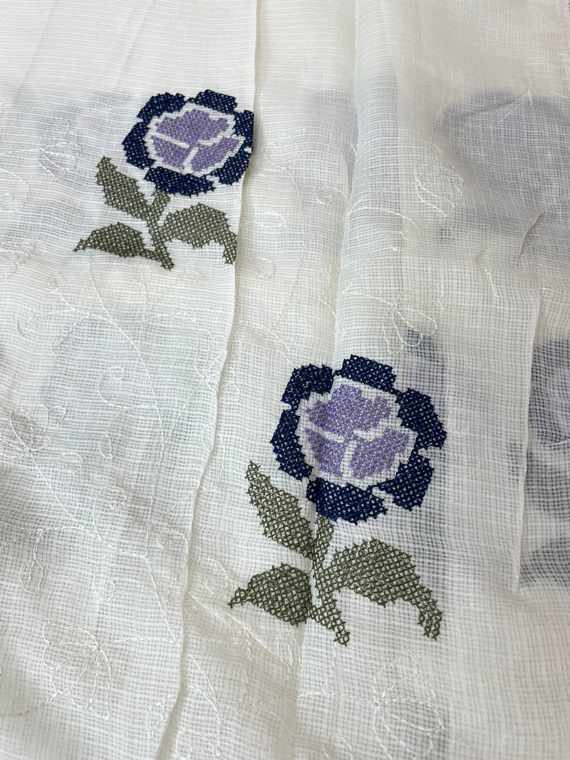 Soft kota checks saree with embroidery - STWICM