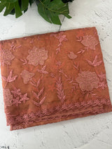 Soft organza saree with applique and thread work - MSH956 (2) Peach