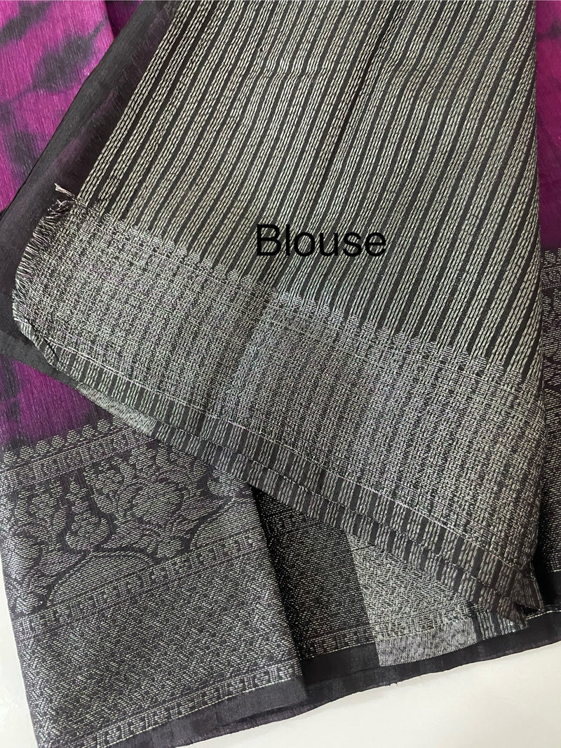 Tie & Dye semi silk sarees  MSS9876