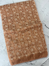 Matka Blended Tussar silk saree with embroidery MMT567 DustyPeach