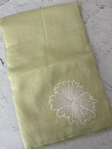 Crush Organza saree with applique work MBS677 PastelGreen