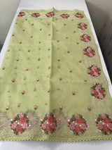 Soft kota silk saree with embroidery MSS678 PistaGreen