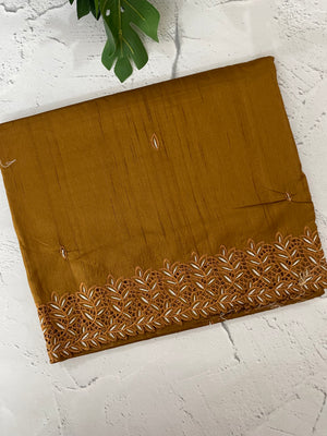 Semi tussar saree with cutwork MSHK566