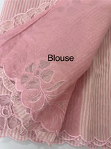 Mul chanderi saree with applique borders MSH111