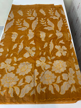 Semi organza saree with appliqué work - MSH906 DuskyOrange