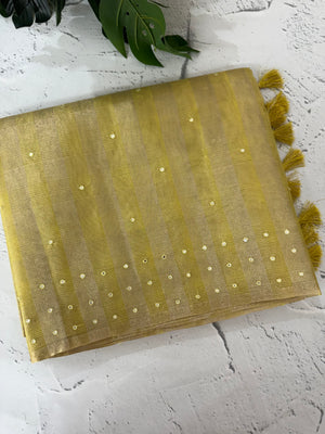 Tissue silk saree with foil work MSH214